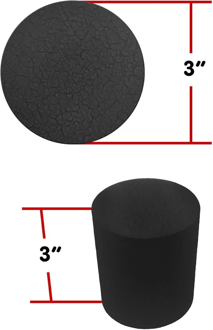 XCEL Florist Foam Floral Foam Blocks - Reusable, Weather Resistant Styrofoam for Artificial Flowers (Black 3" Round x 3" Thick - 10 Pack)