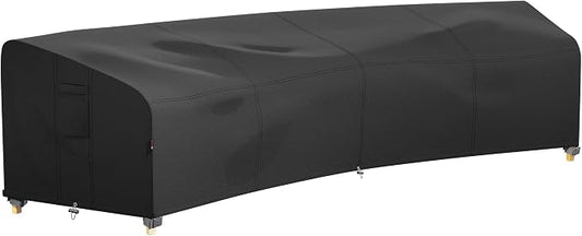 iBirdie Outdoor Sectional Cover for 190" Back 128" Front Curved Shaped Patio Sofa Waterproof Weatherproof 600D Heavy Duty Garden Furniture Cover for Outside Sectional Couch