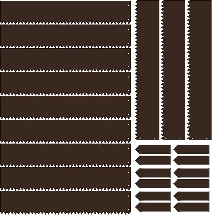 Therwen 12 Pieces Steel Landscape Edging 4 x 40 Inch Metal Garden Lawn Edging Border Hammer in for Outdoor Garden Yard Landscaping(Brown)