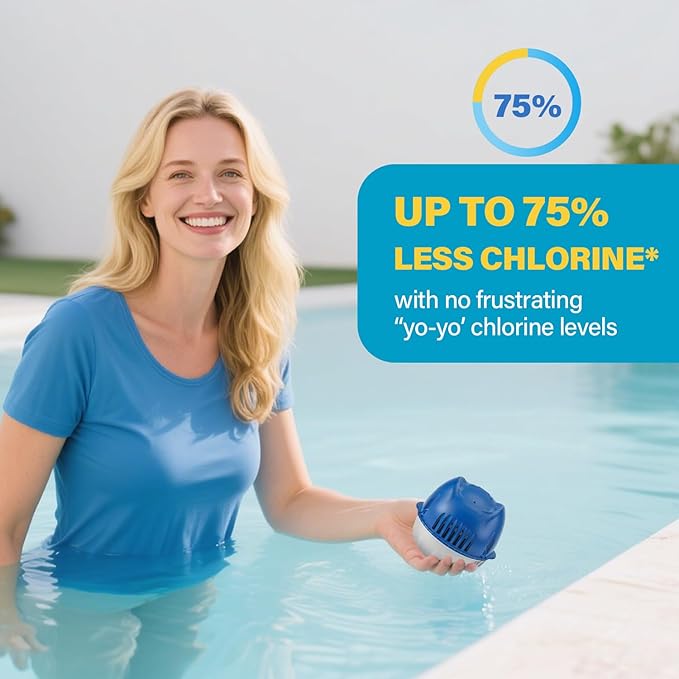 Hot Tub Chlorine Cartridges Replacement Compatible with Frog Ease Floating System, Ideal for hot tubs up to 600 gallons, Supports Less Chlorine Use, 6 Pack