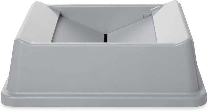Rubbermaid Commercial Products Untouchable Container Trash Can/Wastebasket Lid, Gray, Square Swing Top, Compatible with 35/50 Gallon Untouchable Square Containers