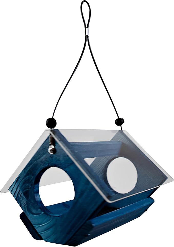 Petite Bluebird Feeder with Plexiglass Roof and Powder Coated Steel Mesh Basket Bird Feeder Tray