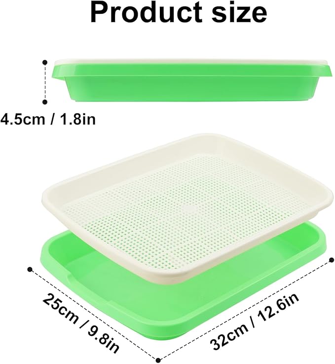 20 Pack 12.6 x 10 x 1.8 inch Microgreens Growing Trays, BPA-Free Sprouting Trays, Germination Tray for Beans, Wheatgrass & Microgreens, Home, Kitchen & Garden