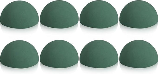 Shihanee 8 Pcs Half Ball Floral Dry Foam Green Round Foam Block Dry Balls Large Flower Craft for Artificial Plant Bouquet Arrangement DIY Craft(7.5 x 3.75 Inches)
