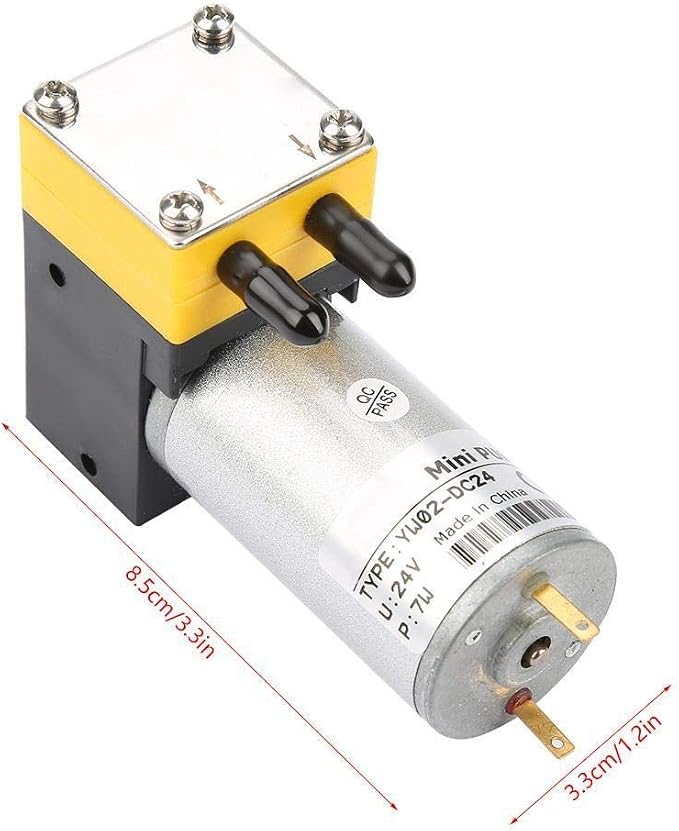 Diaphragm Mechanism, Diaphragm Pump Mini Diaphragm Air Compressor 24V 0.4-1L/min Miniature Diaphragm Pump Vacuum Pump for Air/Liquid