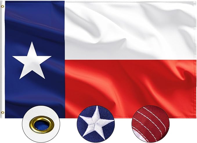 YASUN State of Texas 3x5 FT Flag, Premium Texas Flags Heavy Duty Outdoor High Wind Flag, Vivid Color, Durable Brass Grommets - Longest Lasting USA Flags