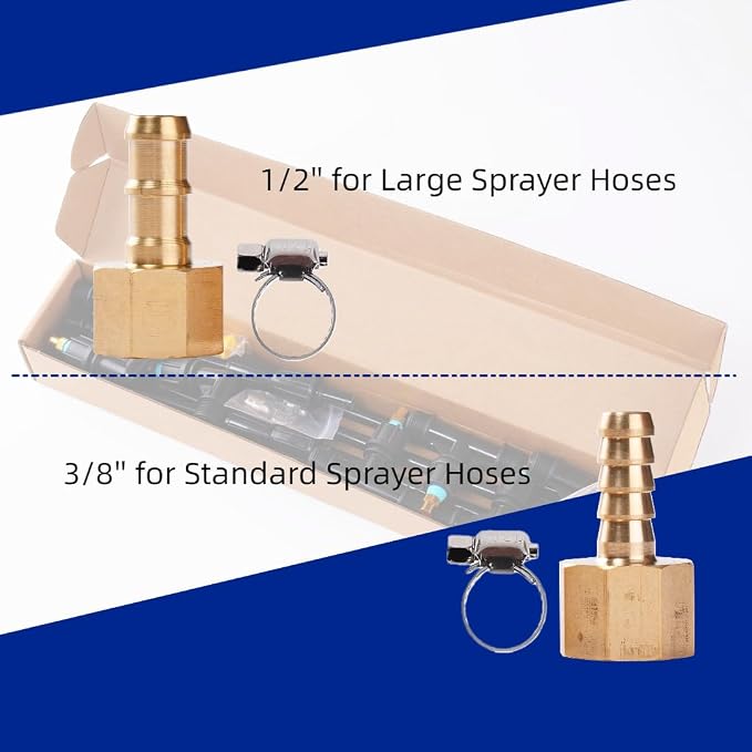 6-Nozzle Polyethylene Boom Wand, 7.5 Ft ATV Sprayer Boom with 2 Types of Nozzles & 2 Brass Fittings, Detachable Wide-Coverage Spray Attachment for Gardens, Farms, Tractors/UTVs