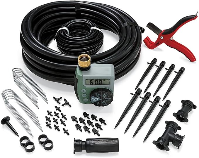 Orbit 69535 Shrub and Flower Bed Drip Kit with Programmable Hose Watering Timer