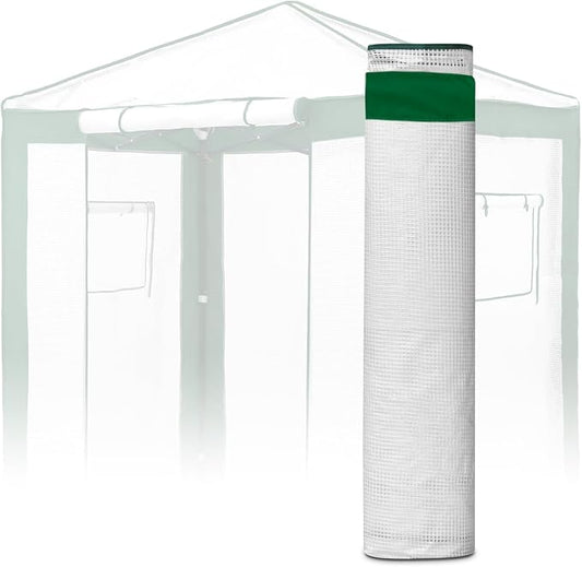 EAGLE PEAK Replacement Cover for 6x4 Portable Pop up Greenhouse with Polyester Reinforced Corners, Front Roll-Up Zipper Entry Door and 2 Roll-Up Side Windows (Frame Not Included), Green/White