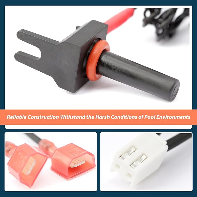 ECS0275 Water Temperature Sensor Compatible with AquaCal Pool Heater Heat Pump, 10K RT Angle Water Temperature Sensor Rreplace STK0127