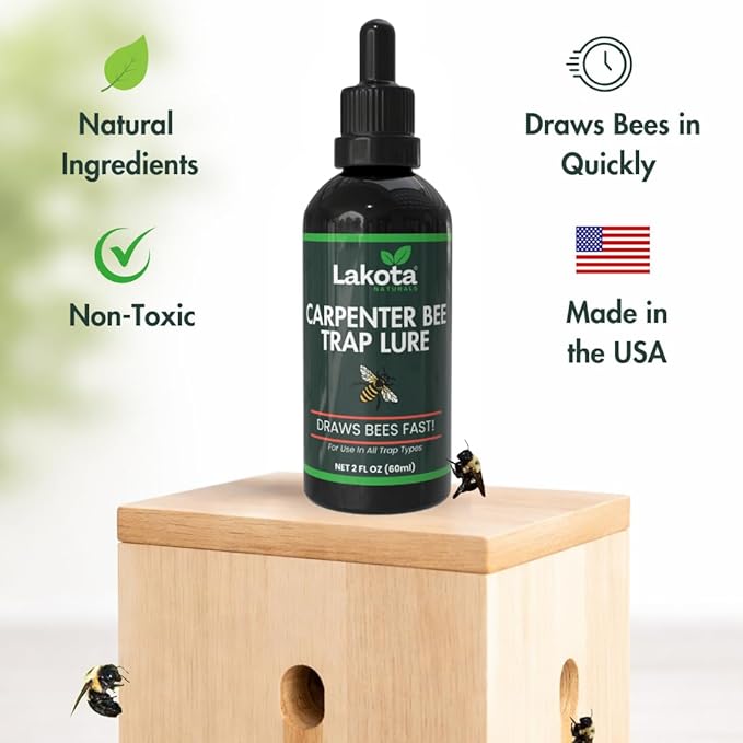 LAKOTA Naturals Carpenter Bee Trap Lure Attract More Bees to Your Traps Carpenter Bee Traps for Outside