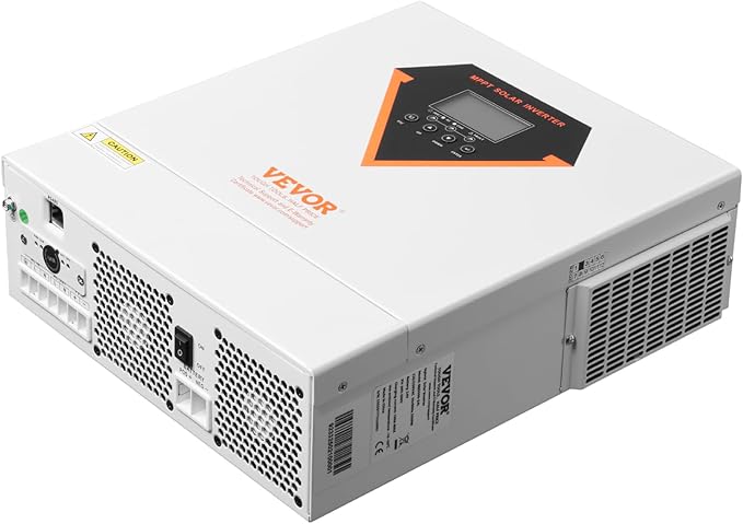 VEVOR Hybrid Solar Inverter, 3500W, Single Phase Pure Sine Wave Power Inverter, 24V DC to 220/230V AC, with Built-in 100A MPPT Solar Charge Controller, for Off-Grid System Lead Acid Lithium Battery