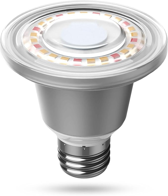 SANSI 60W Equivalent LED Grow Light Bulb, BR20 12W Full Spectrum Plant Light Bulb E26 Base, 25,000 Hours Lifespan IP54 Waterproof Grow Light for Indoor Outdoor Plants