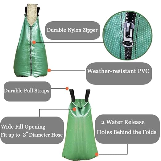 Tree Watering Bag, 20 Gallon Water Bags for Trees Slow Release Drip Irrigation Bag for Trees (3 Packs)