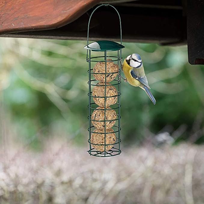 Suet Ball Bird Feeder Outdoor Hanging Metal Wire Wild Bird Feeder Fat Ball Food Feeder (2)