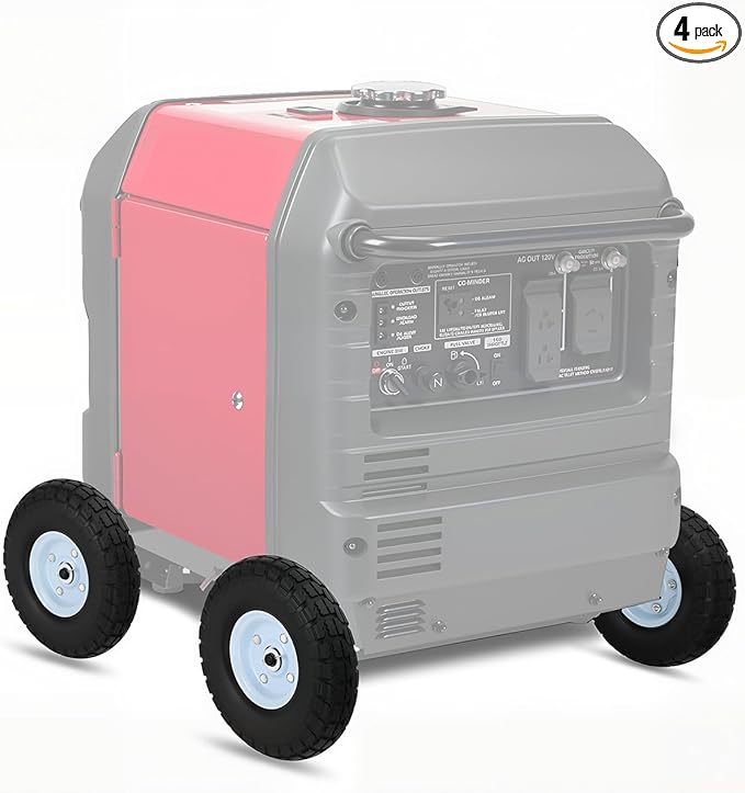 All Terrain Wheel Kit Fit for Honda EU3000is Generator Wheel Kit Replacement for 06424-ZS9-000AH All Terrain Wheel Kit Solid Never Flat Tires