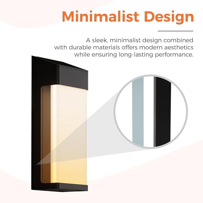 Solar Yard Solar Outdoor Wall Lights 4-Pack, Waterproof LED Exterior Sconce, Dusk to Dawn Porch Lights for Front Door, Patio & Entryway, Modern Flat Rectangle
