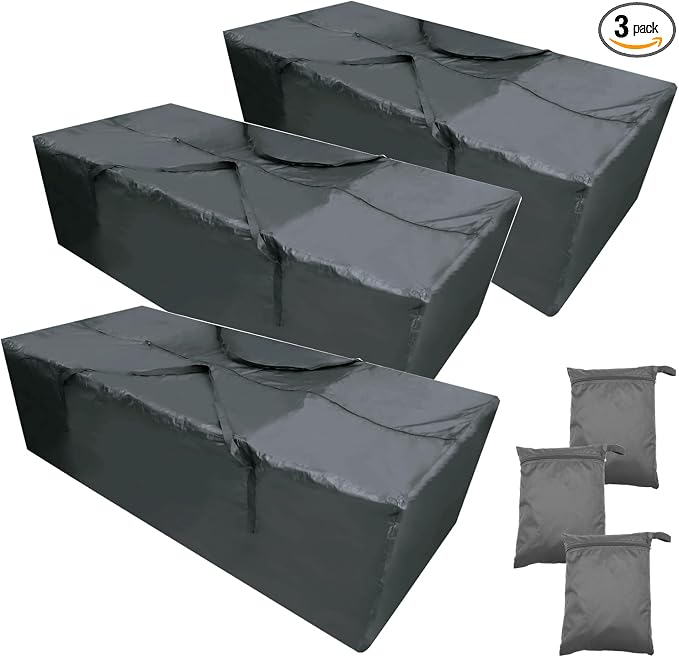 Outdoor Cushion Storage Bags 68 * 30 * 20 Inch, Upgrade Outdoor Patio Cushion Storage Bag, Pillow Storage Bag with Durable Handles 3 Pack