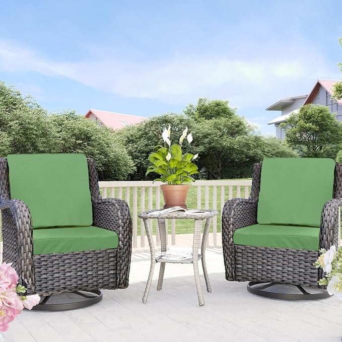 Patio Seat Cushion Covers,Washable Slip Covers Replacement,Waterproof Outdoor Furniture Chair Cushion Pillow Seat Cover for Couch,Garden,Sofa,Olive Green,22"×22"×4"(4 Covers Only)