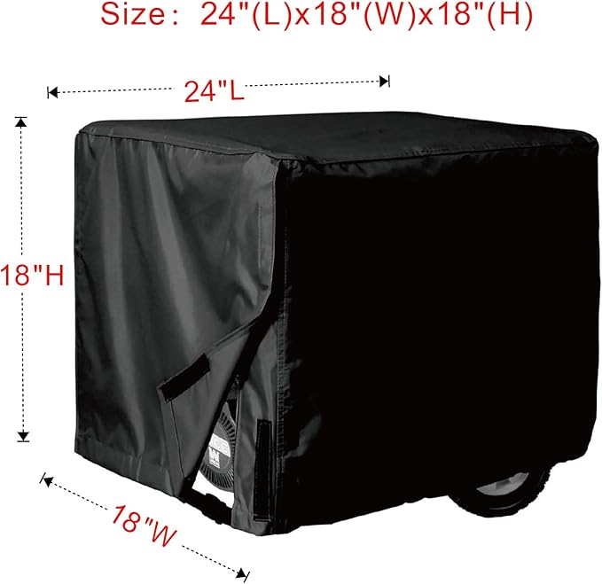 Porch Shield Waterproof Universal Generator Cover 24 x 18 x 18 inch - for Most Generators 3000-4500 Watt, Black