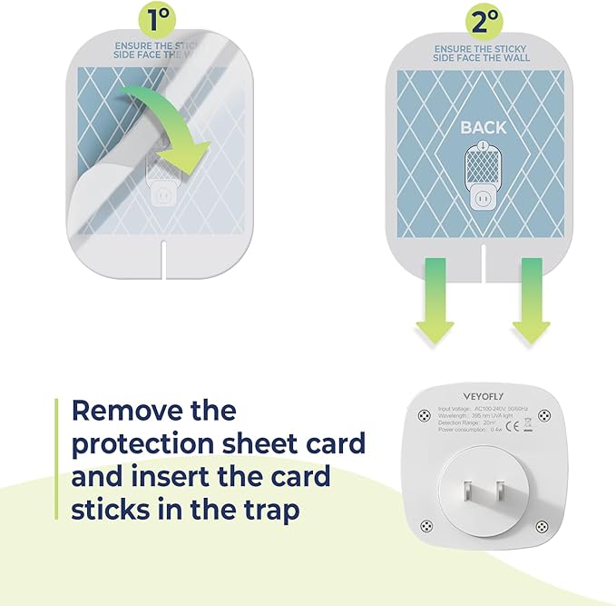 VEYOFLY Gnat Traps for House Indoor Refill, Fly Trap Indoor, Fruit Fly Traps for Indoors, Fly Catcher Indoors, Fly Trap, Plug in Catch for Fruit Flies, Moths, Gnats, Mosquito Trap (Pack of 10 Refills)
