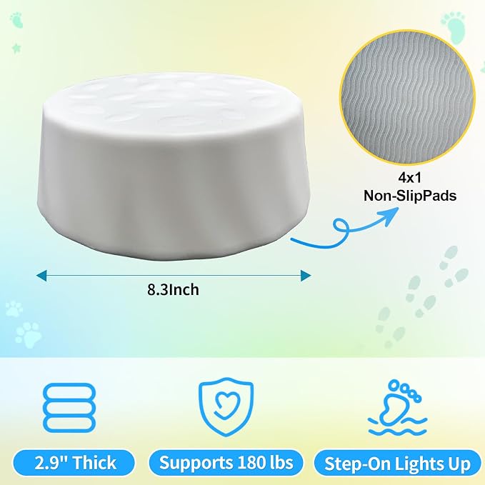 Light Up Stepping Stones for Kids Ages 3+ – LED Balance Stepping Stones with Step Activated Lights for Sensory Play, Obstacle Course, Indoor Outdoor Active Play (4 Pack)