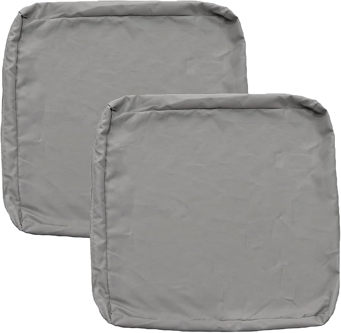FLYMEI Patio Cushion Covers 25x27x5 Waterproof Outdoor Cushion Cover Replacement 2Packs Outdoor Seat Cushion Slipcover for Rattan Chair Sofa, Grey