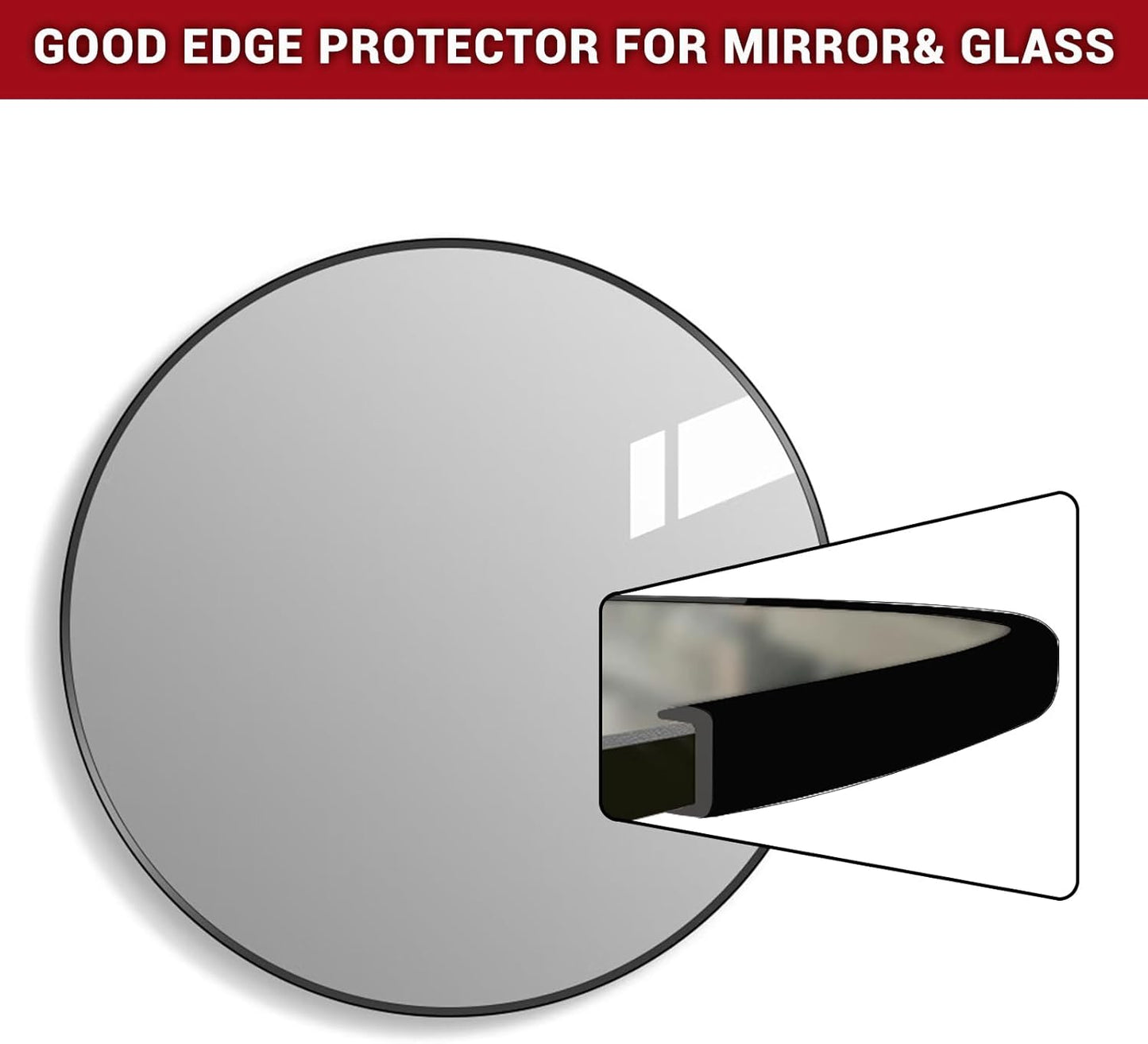 Rubber Edge Trim, 1/4" Self Adhesive Flexible U Channel Edge Protecter for Sheet Metal, Glass, Flexiglass and Plywood, Fit for 7/32"-9/32" Width Edge, Black Color, 20Ft, EPDM Material