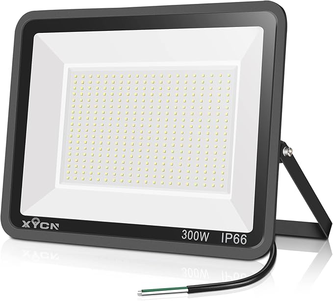XYCN 300W LED Flood Light (2000W Equivalent), Super Bright 42,500LM 5000K Daylight IP66 Waterproof Security Outdoor LED Arena Lights Commercial Lighting Floodlight for Backyard|Court|Stadium|Yard