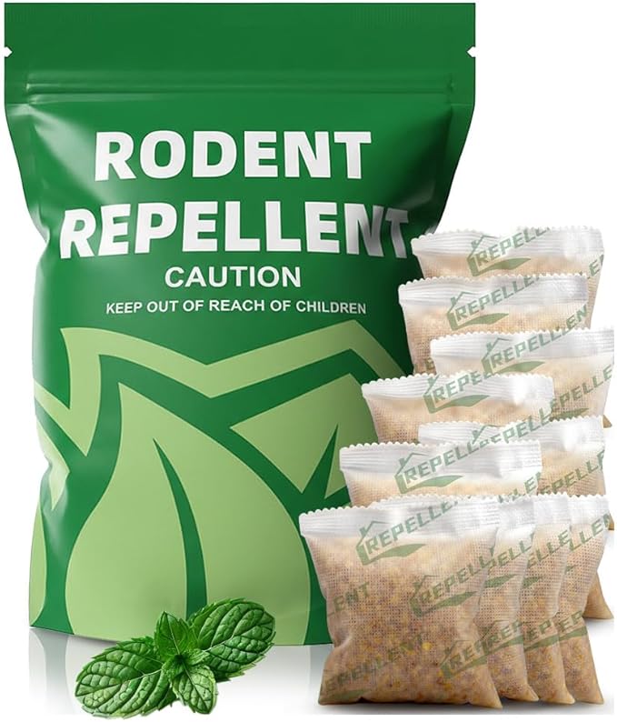 LEBMP Rodent Repellent, Mice Repellent Indoor, Mouse Repellent Pouches, Rat Repellant for Home, Mouse Pouch Deterrent Outdoor, Peppermint Rodent-Repelling Pouch, Keep Mice Away from Camper/Garage-10P