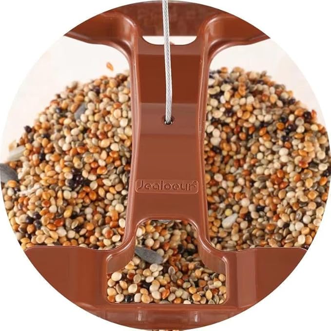 Jealoeur Bird Feeders for Outdoors Hanging Bird Feeder Wild Birds Seed, Brown