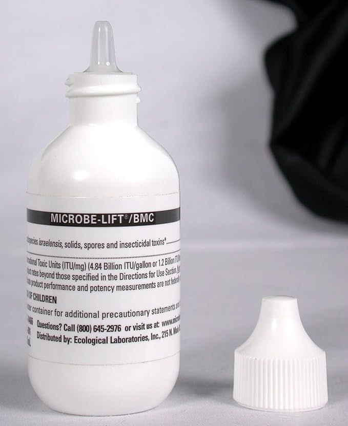 MICROBE-LIFT BMC Biological Mosquito Control, Liquid Treatment for Medium-Sized Decorative Water Gardens Up to 2,000 Gallons, Fountains and Ponds, 2 Fluid Ounces