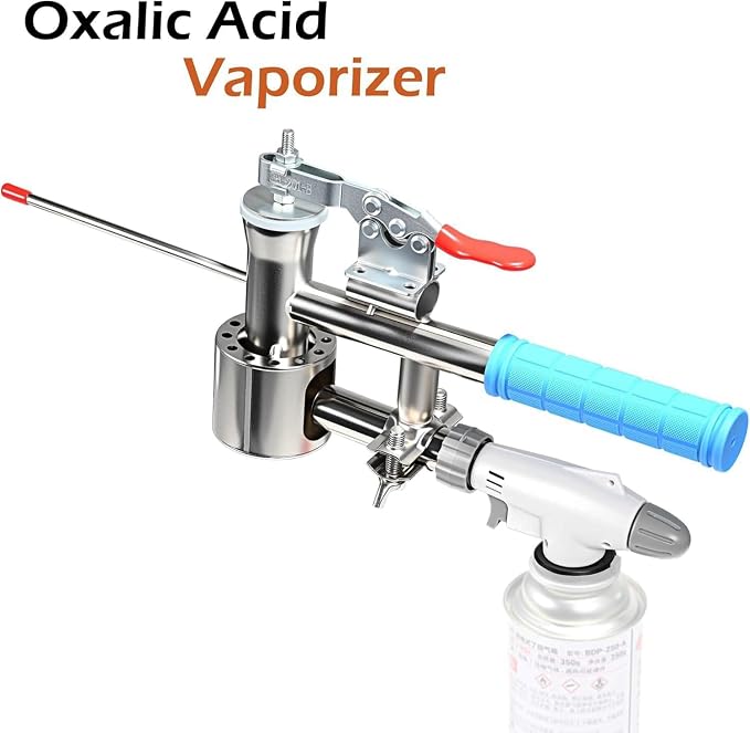 Butane Powered Oxalic Acid Vaporizer, Stainless Steel Portable Beehive Fogger, Beekeeping Supplies with Measuring Spoons & Lighter