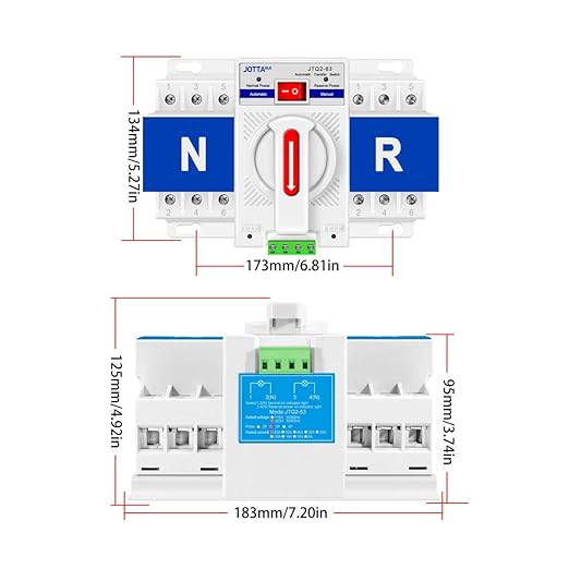 Dual Power Automatic Transfer Switch,CB Type ATS, 3P 63A 220V 50/60Hz,Changeover Switch for Generator,Generlink Transfer Switch