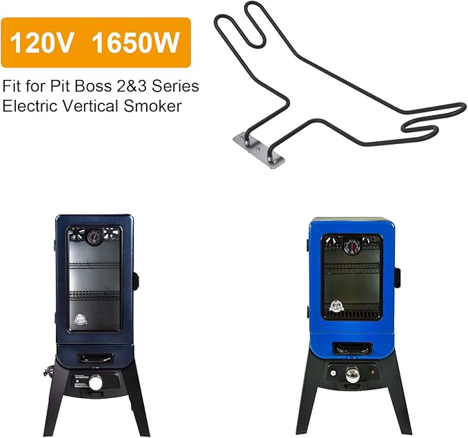 Grill Heating Element for Pit Boss PBV2A1 PBV3A1 PBV3D1 PBV2D1 Digital Electric Vertical Smoker,Heating Element Replacement Parts for Pit Boss 2 and 3 Series Smoker(120v,1650w)