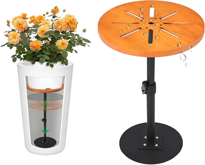 Adjustable Plant Risers for Inside Pots,Planter Inserts for Large Pots and Tall Flower Plant Containers Indoor and Outdoor,12-21” Rise, 6" Base, 10" Top-1pack