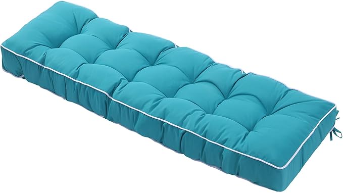 3 Seat 57 Inches Outdoor Porch Swing Cushions,Water-Resistant Tufted Patio Swing Replacement Cushions