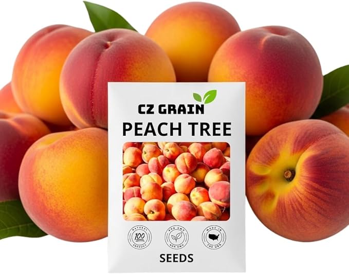 Peach Tree Seeds - Grow Delicious Peaches - Made in USA. Ships from Iowa (16 Seeds)