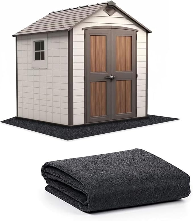 8.2 x 8.2 FT Outdoor Storage Shed Mat, Waterproof Storage Shed Flooring Mat, Anti-Slip Patio Furniture Floor Scratch Prevention Mat, Dustproof Outdoor Carport Mat (8.2 x 8.2 FT)……