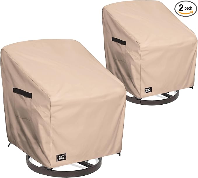 Patio Chair Covers 2 Pack,27Wx32Dx36H inches Outdoor Chair Covers,100% Waterproof Heavy Duty Outdoor Furniture Covers Waterproof,Light Brown Modern Style Patio Furniture Cover