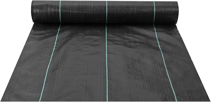 VEVOR Weed Barrier Landscape Fabric, 3x300 FT Heavy Duty Garden Weed Fabric, 3.2Oz Woven Weed Control Fabric, Weed Blocker Mat, Easy Setup, Durable PP Gardening Fabric for Driveway Ground Cover, Black | Soil-Friendly and Highly Permeable,Smooth and Pre...