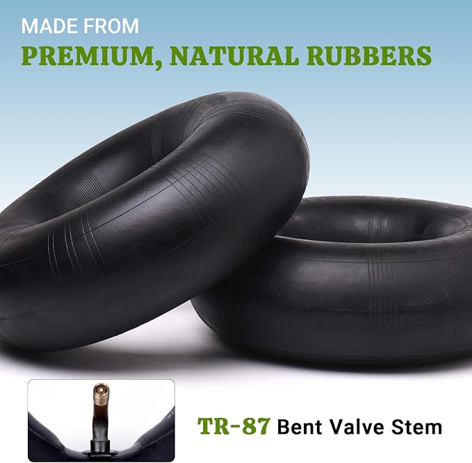 AR-PRO 11x4.00-5|11x4.50-5|11x6.00-5 Heavy Duty Replacement Inner Tube with TR-87 Bent Valve Stem (2-Pack) - for Wheelbarrows, Mowers, Hand Trucks and More