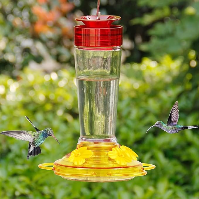 Hummingbird Feeder Replacement Parts - 16 PCS Yellow Flowers, Bee Guards for Perky Pet Glass Plastic Base