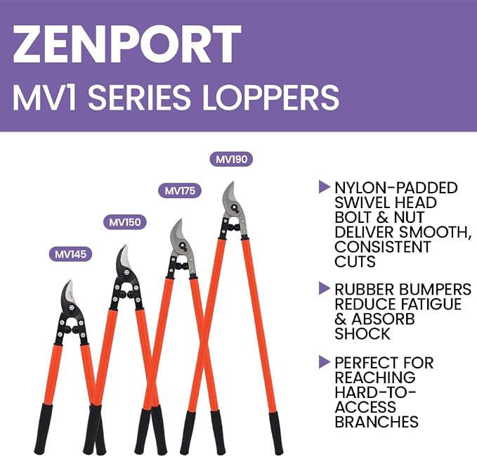 Zenport MV150 Professional Vine and Light Tree Lopper, 1.25-Inch Cut, 24-Inch