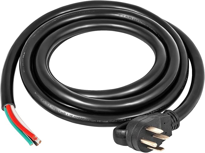 VEVOR 15-Foot 50 Amp Heavy Duty Generator Extension Cord, 6/3+8/1 Gauge STW, 125V/250V 4-Wire NEMA 14-50P to SS2-50R, 12500W Power Cord with Handle for RV, EV, Transfer Switch