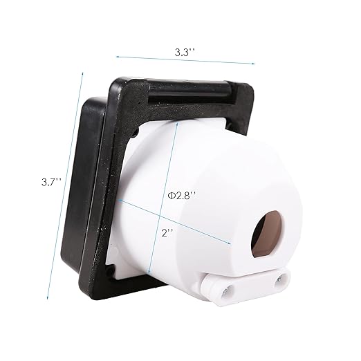 Veepeak 30 Amp Shore Power Inlet NEMA L5-30P 125V Twist Locking Plug with Cover for Boat RV Trailer Camper Van, Weatherproof, Screws Included, ETL Listed