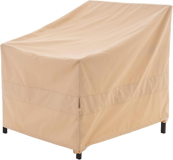 WJ-X3 Patio Chair Covers, Outdoor furniture Cover, Heavy Duty, Waterproof Patio Chair Covers, 43W x 42D x 42H, Beige, 1-Pack