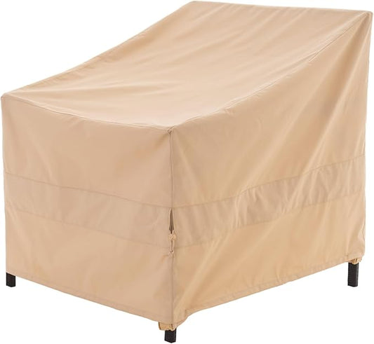 WJ-X3 Ripstop Heavy-Duty Waterproof Outdoor Chair Cover, Fits Patio, Adirondack & Tolix Chairs, Beige, 34" x 36" x 36", 1 Pack