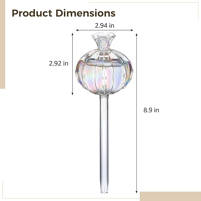 6 Pcs Plant Watering Globes, Glass Self-Watering Globes, Guava-Shaped, Automatic Irrigation Bulbs for Indoor Outdoor Potted Plants