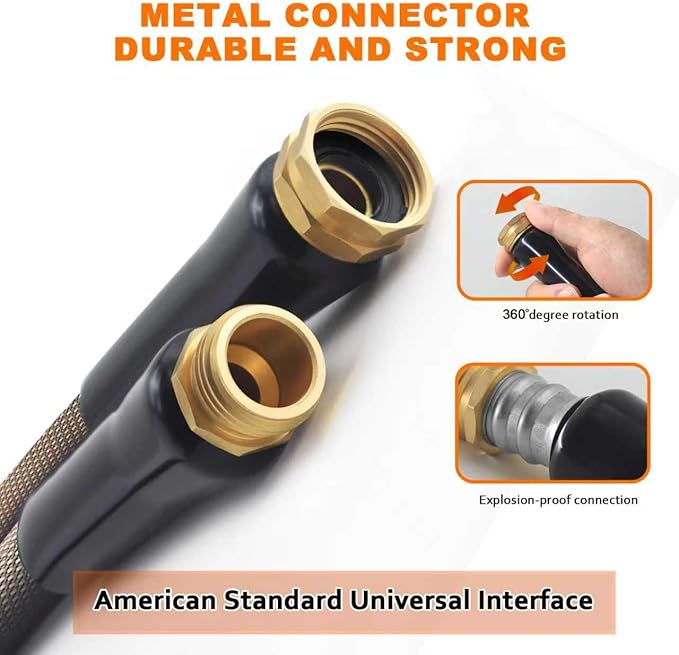 Garden Hose 75FT - 602PSI High Pressure, Kink-Free & Lightweight, No Expanding, Abrasion Resistant Water Hose for Car Wash, Lawn, Watering